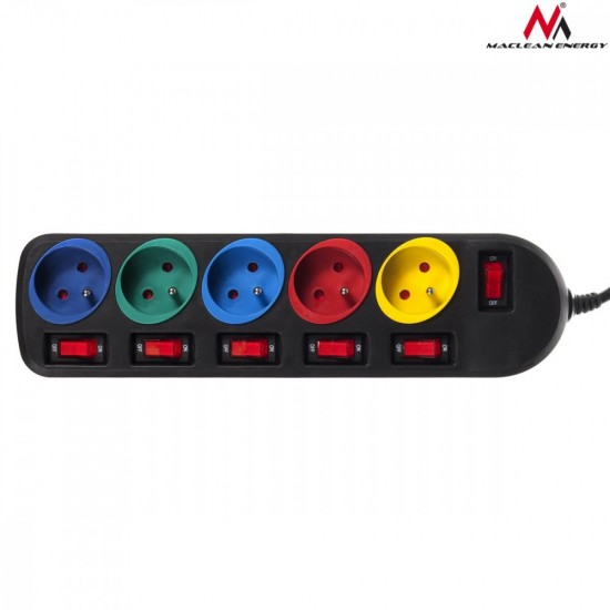 Listwa zasilająca 1,5m przedłużacz 5 gniazd MCE204M 