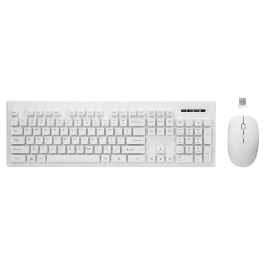 Zestaw bezprzewodowy Whiterun klawiatura+mysz, kolor biały, technologia bezprzewodowa 2,4Ghz
