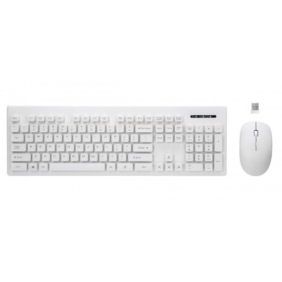Zestaw bezprzewodowy Whiterun klawiatura+mysz, kolor biały, technologia bezprzewodowa 2,4Ghz