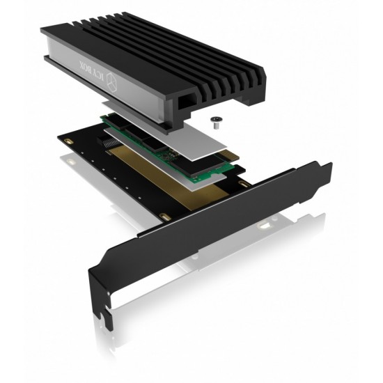 Karta PCIe z gniazdem M.2 M-Key dla jednego dysku SSD M.2 NVMe IB-PCI214M2-HSL 