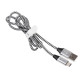Kabel USB 2.0 Type-C A męski - C męski 1,0m czarno-srebrny