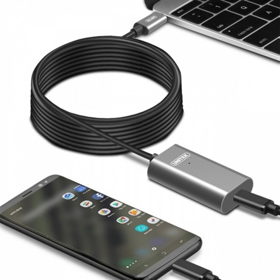 Przedłużacz aktywny USB Typ-C 3.1, 5m, M/F; U305A 