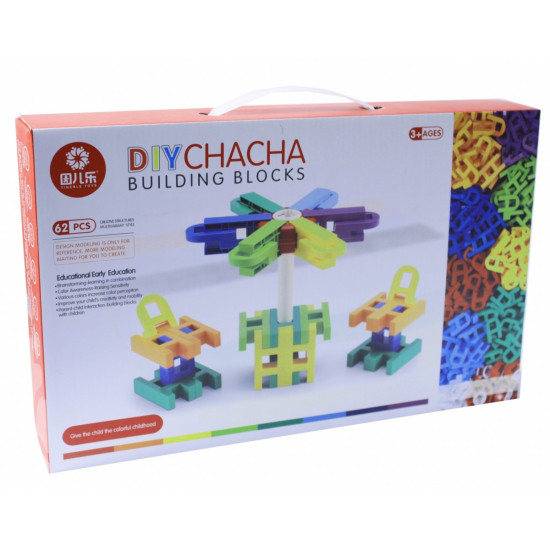 Klocki Drabinki 62 elementy w pudełku