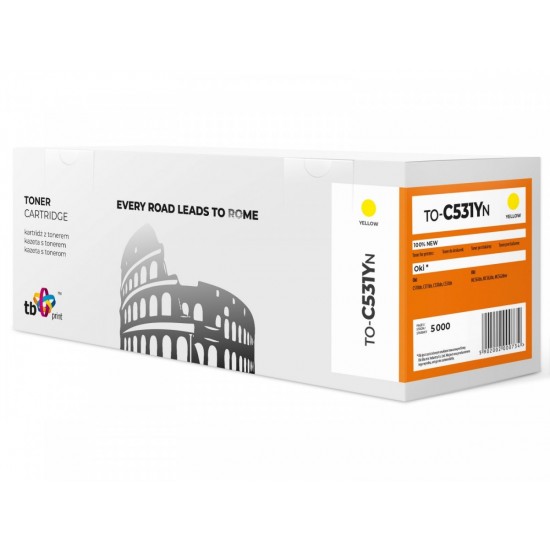 Toner do OKI C531 TO-C531YN Żółty 100% nowy