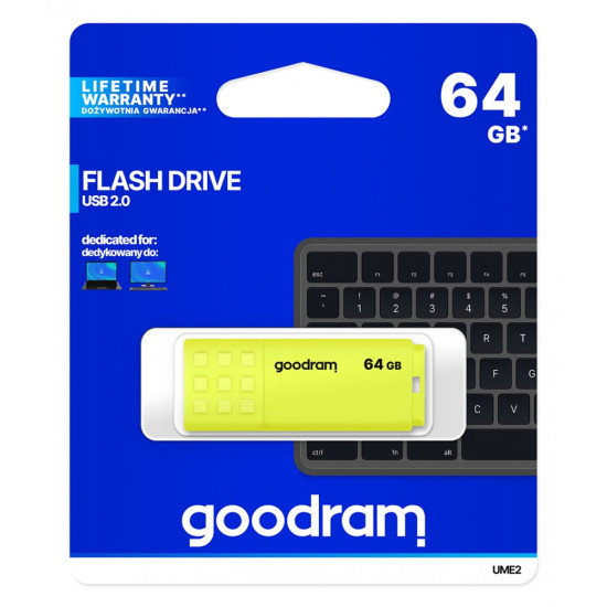 Pendrive UME2 64GB USB 2.0 Żółty