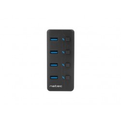 Hub USB 4 porty Mantis 2 USB 3.0 z włącznikiem + zasilacz 