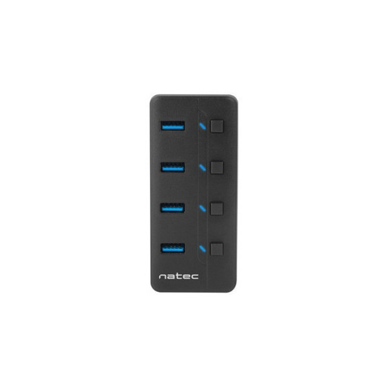 Hub USB 4 porty Mantis 2 USB 3.0 z włącznikiem + zasilacz 