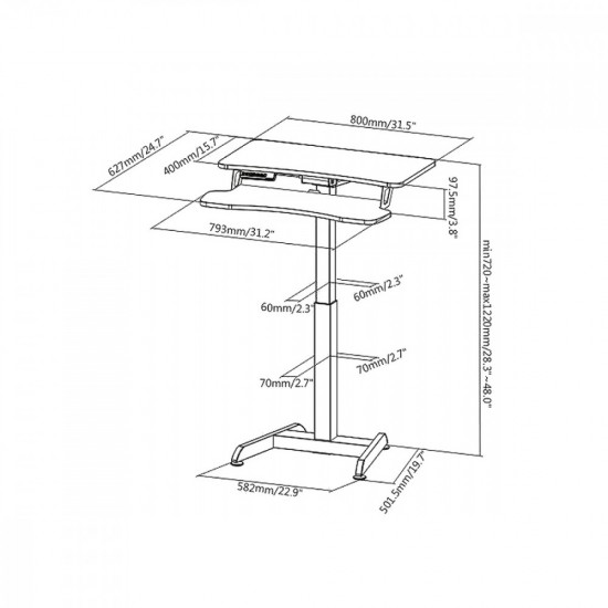 Biurko Elektryczne Stolik z regulacją wysokości MC-835 