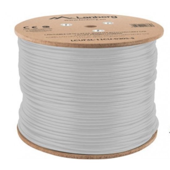 Kabel LAN UFTP KAT-6A 305M DRUT CU LSZH Szary CPR+ FLUKE PASSED