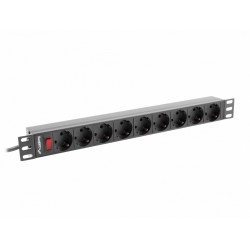 Listwa zasilająca Rack PDU 19 cali 1U 16A 9xSchuko 3m Czarna