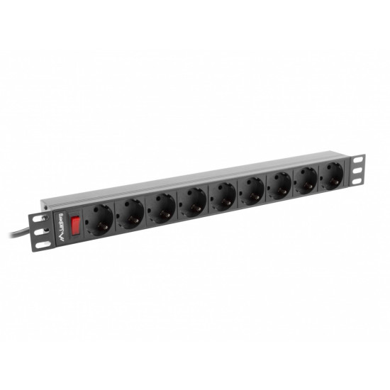 Listwa zasilająca Rack PDU 19 cali 1U 16A 9xSchuko 3m Czarna