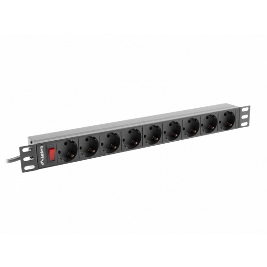 Listwa zasilająca Rack PDU 19 cali 1U 16A 9xSchuko 3m Czarna