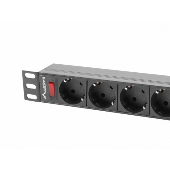 Listwa zasilająca Rack PDU 19 cali 1U 16A 9xSchuko 3m Czarna
