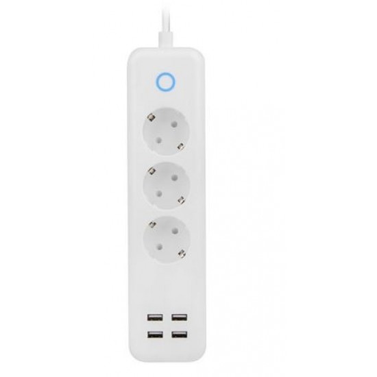 Listwa przedłużacz SMART HOME WIFI 1.7M 3X SCHUKO 10A 4XUSB 2.1A 