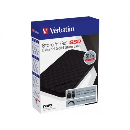 Dysk zewnętrzny Store n Go 512GB 2,5' USB-C 3.2 Czarny 