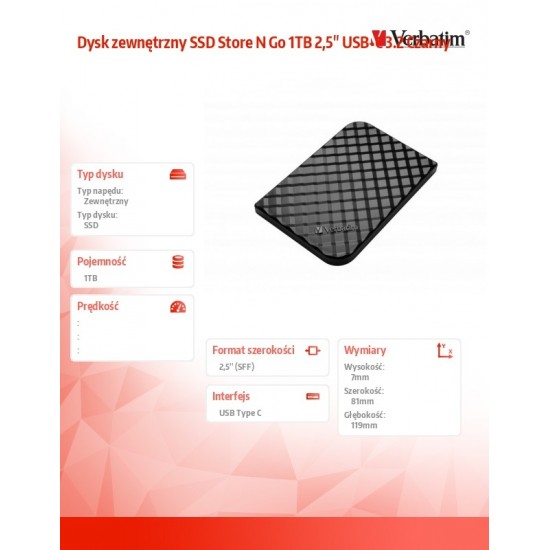 Dysk zewnętrzny SSD Store N Go 1TB 2,5