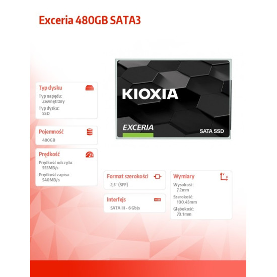 Dysk SSD Exceria 480GB SATA3 550/540Mb/s 