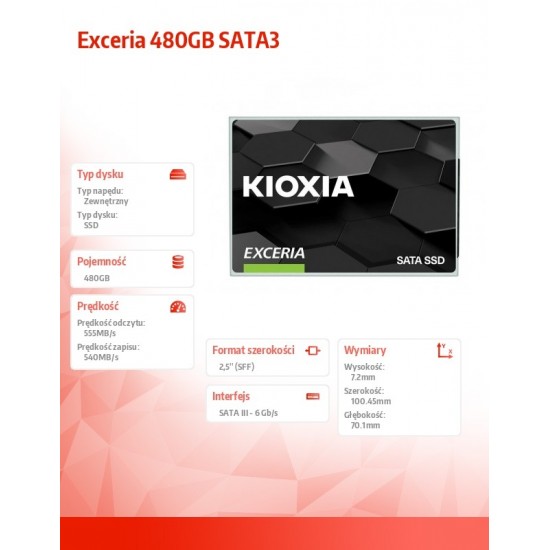Dysk SSD Exceria 480GB SATA3 550/540Mb/s 