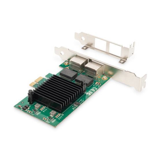 Karta sieciowa przewodowa PCI Express 2x RJ45 Gigabit 10/100/1000Mbps Low Profile