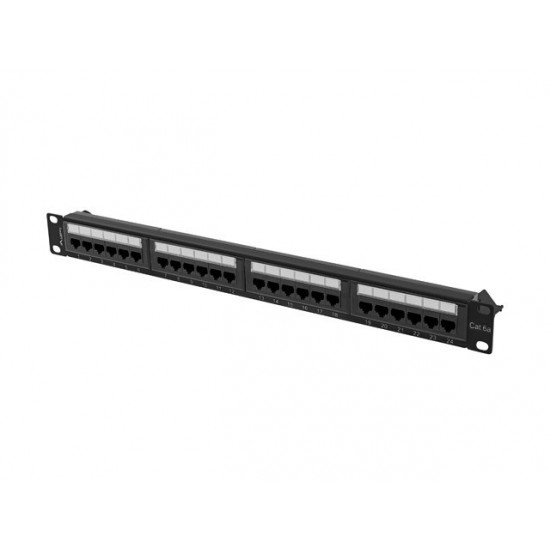 Patchpanel 24 port 1U KAT6A PPUA-1024-B Czarny 