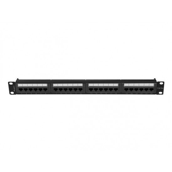 Patchpanel 24 port 1U KAT6A PPUA-1024-B Czarny 