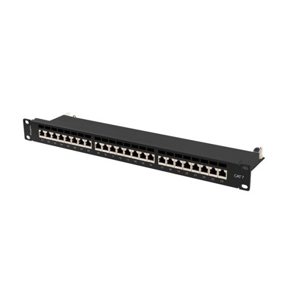Patchpanel 24 port 1U KAT7 EK. PPS7-1024-B Czarny 