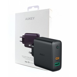 PA-D1 ultraszybka ładowarka sieciowa 2xUSB Power Delivery (1xUSB A+1xUSB C) 5.4A 30W Dynamic Detect