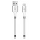 Kabel USB C- USB biały zwijany z magnetycznymi spinaczami
