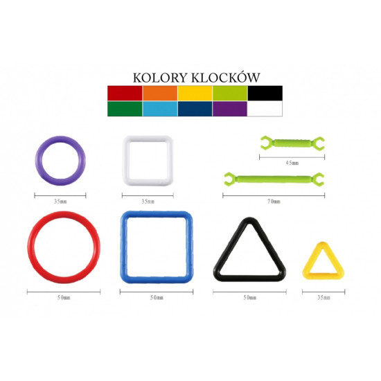 Klocki Patyczki 360 elementów w pudełku