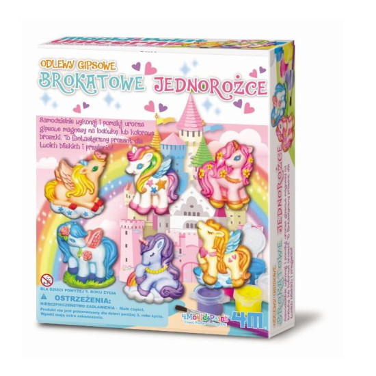 Odlewy gipsowe - Brokatowe jednorożce
