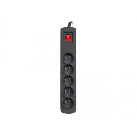 Listwa przeciwprzepięciowa Bercy 400 3m (5 gniazd) Czarna 