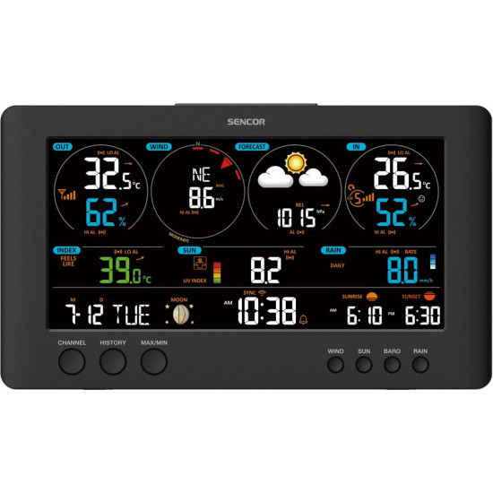 Profesjonalna stacja METEO WiFi SWS 12500 wys. LCD 21,4cm Kolor 