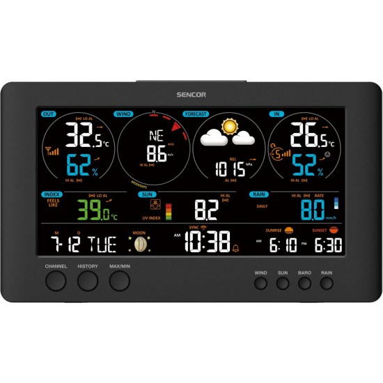 Profesjonalna stacja METEO WiFi SWS 12500 wys. LCD 21,4cm Kolor 