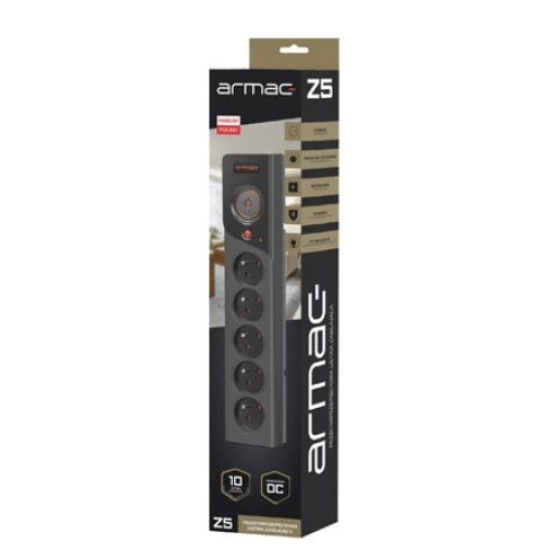 Listwa zasilająca Z5 3m 5x230V 10A  Z5/30/CZ czarna