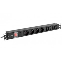 Listwa zasilająca Rack PDU 1U 4x PL + 4x IEC C13 2m 10A czarna 