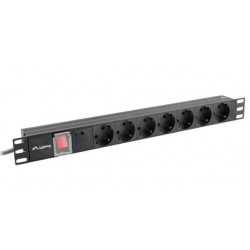 Listwa zasilająca Rack PDU 1U 7x Schuko 2m 10A czarna 