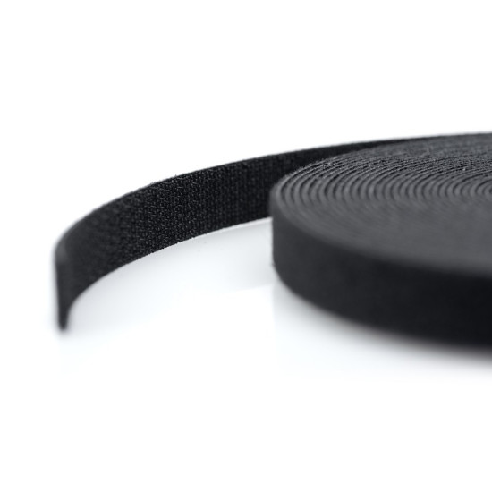 Taśma rzepowa D/10m S/15mm G/2.6mm (rolka) Czarna