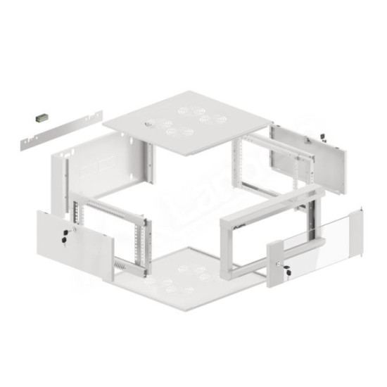 Szafa instalacyjna RACK wisząca 19 cali 4U 570x600 szara WFFA-5604-10S