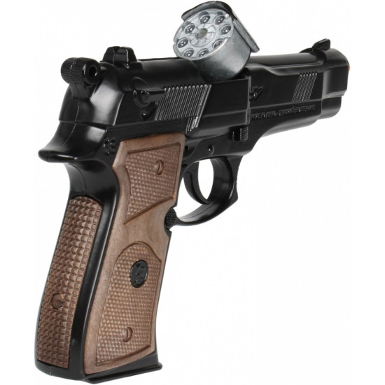 Gonher Metalowy pistolet policyjny 8 naboi