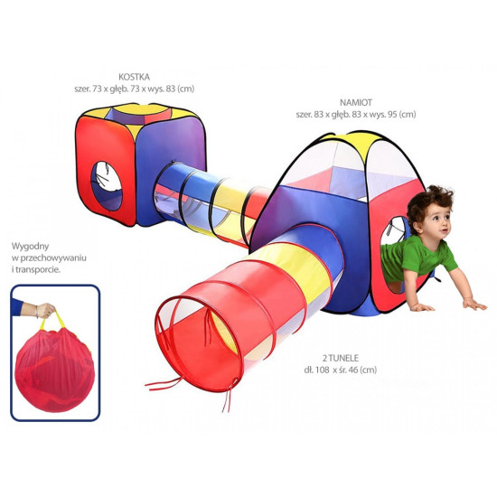 Namiot 4 elementy Kostka - tunel - iglo 270x210x95