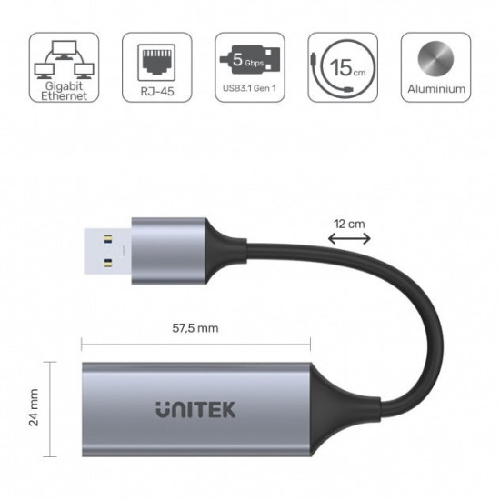 Adapter USB-A 3.1 GEN 1 RJ45; 1000 Mbps; U1309A 