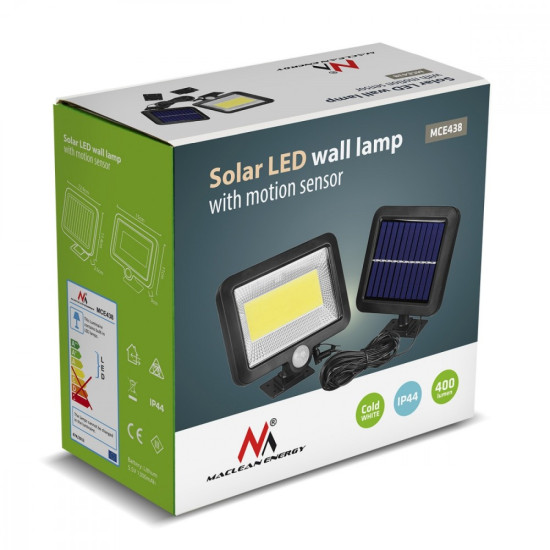 Solarny naświetlacz LED z czujnikiem IP44 MCE438 
