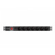Listwa zasilająca Rack PDU 1U 7x PL 2m 10A czarna 