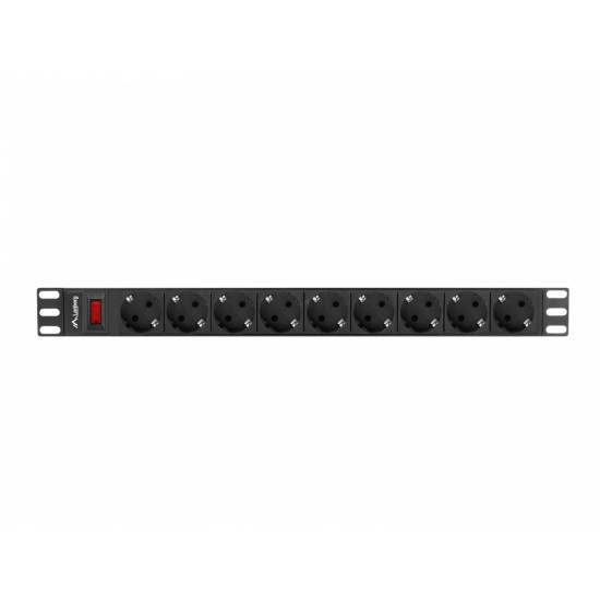Listwa zasilająca Rack PDU 19 cali 1U 16A 9xSchuko 3m Czarna