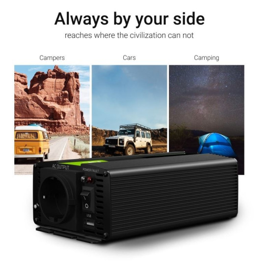 Przetwornica Napięcia Inwerter 12V na 230V 1000W/2000W Modyfikowana sinusoida