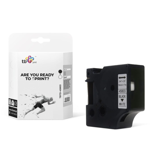 Taśma TBTD-45803 do DYMO Czarny na Białym, 19x7mm 1szt.