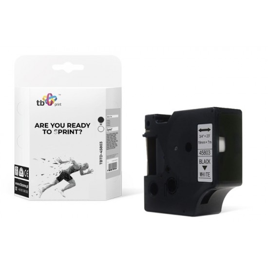 Taśma TBTD-45803 do DYMO Czarny na Białym, 19x7mm 1szt.