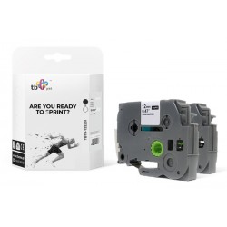 Taśma TBTB-TZE231 Brother Czarny na Białym 12x8mm 2szt.