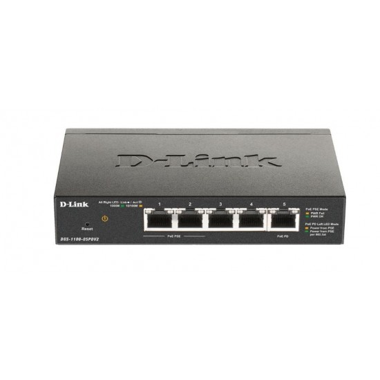 Przełącznik Smart DGS-1100-05PDV2  5xGE (2xPoE)