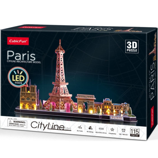 Puzzle 3D LED City Line Paryż